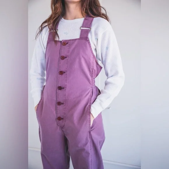 Caron Callahan Bria Jumpsuit Mulberry Canvas OG $395 Size M - Picture 2 of 12